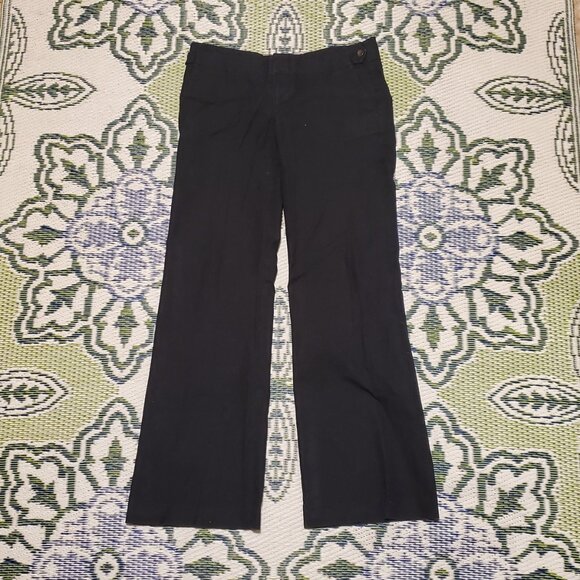 Women's GAP Hip Slung Fit Dress Pants Sz 2 Low-Rise Flare Leg Stretch Black EUC - Picture 1 of 3